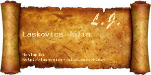 Laskovics Júlia névjegykártya